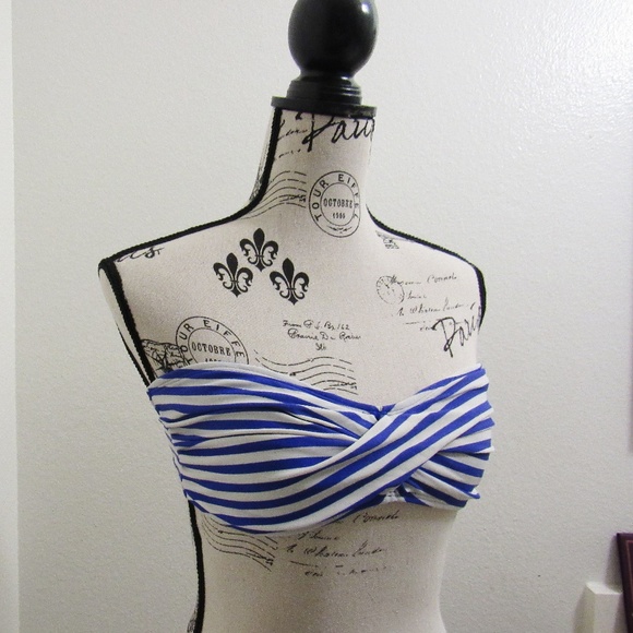 ARIZONA JEAN CO. PURPLE STRIPE BIKINI TOP - Picture 3 of 7